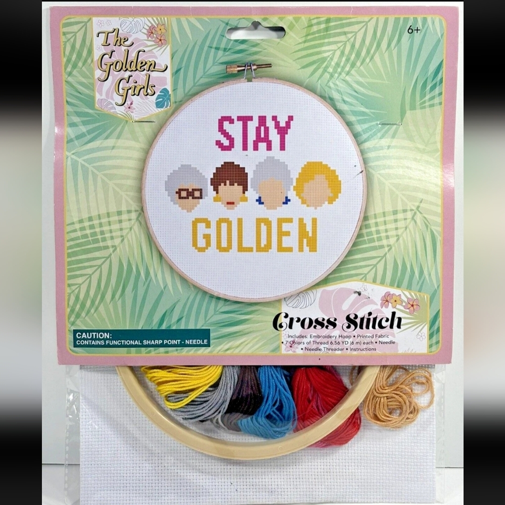 Signature Golden Girls Cross Stitch Kit with Colorful Threads